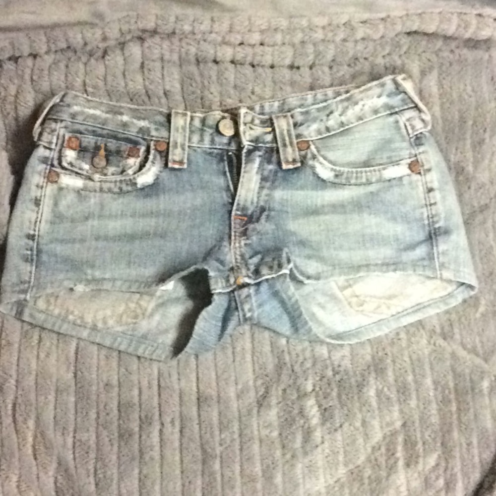 True religion short jean shorts authentic size 27